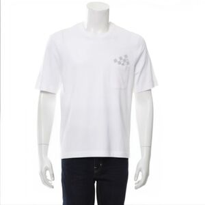 NWOT Louis Vuitton UNISEX White Tee with Checkered Accent